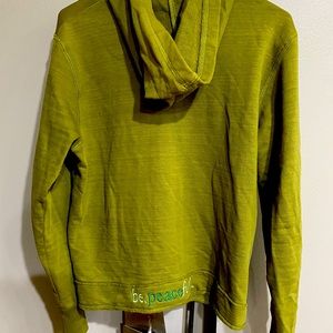 Full zipper, hooded PEACE sweatshirt.